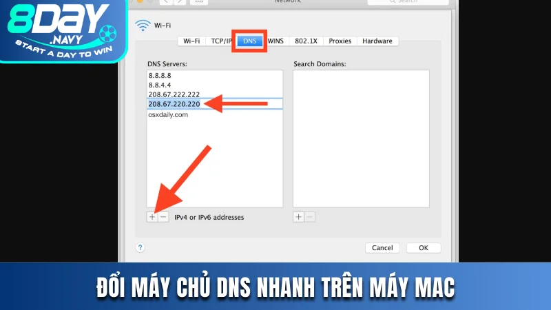 Đổi máy chủ DNS nhanh trên máy Mac